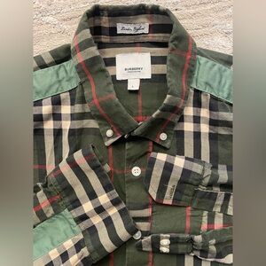 Burberry - Cotton Green Novacheck pattern button up shirt Size Large